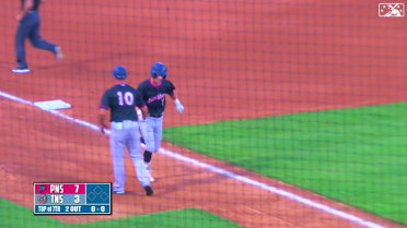 Cody Morissette sneaks one over the fence in right