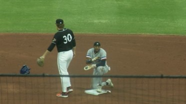 Chandler Simpson steals first two bags of 2025