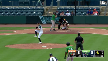Hayden Harris records a strikeout in the 8th inning