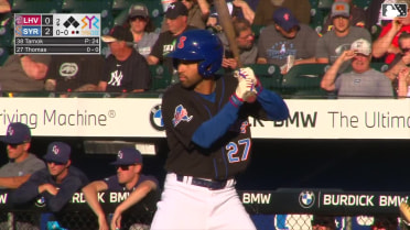 Rhylan Thomas swats his first Triple-A homer