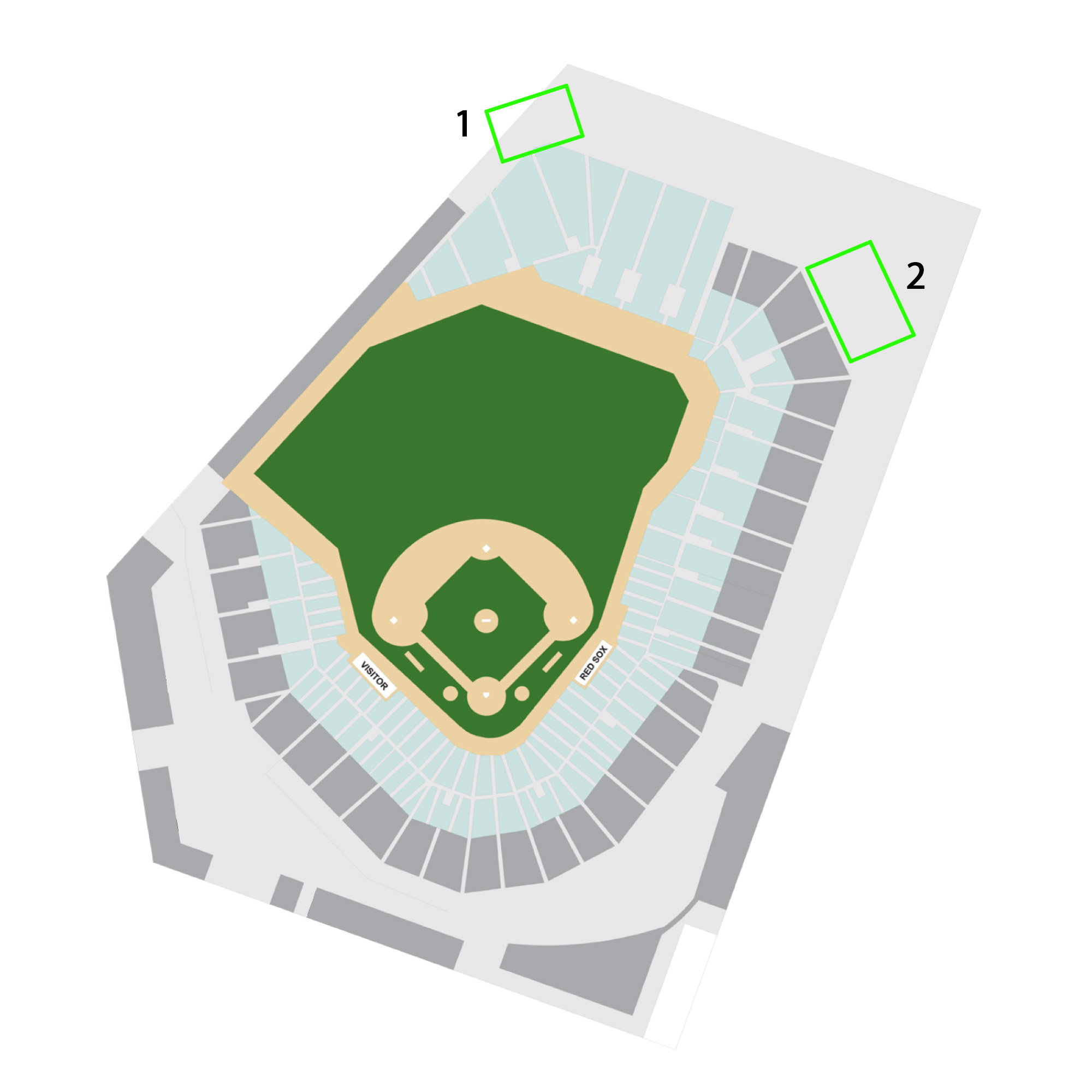 Map for Fenway Park Brick Locator
